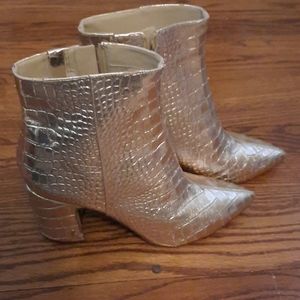 Sam Edelman Gold Hilty Crocodile Booties